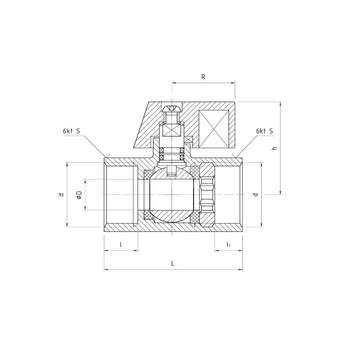 Zawór kulowy PERFEXIM 3021 mosiądz chromowany, PN16 1/2'' gw x gw, uchwyt: krótka dźwignia