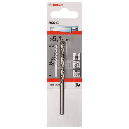 WIERTŁO STAND. HSS-G 135 '5,1/52MM