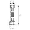 Wąż przyłączeniowy elastyczny FERRO z oplotem (stal), gw x gw, 1/2'' x 3/4'', długość 50 mm