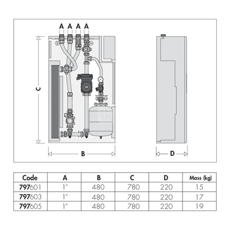 Stacja mieszkaniowa dla instalacji chłodzenia 15 kW
