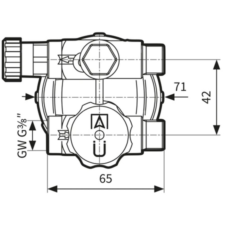Filtr olejowy AFRISO R500Sijednorurowy z powrotem fi 3/8''/3/8'' GW x GZ, z wkładem plastikowym, maks. przepływ 210 l/h