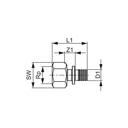 Mufa przejściowa TECE flex, brąz, 25 mm x 3/4'' (GZ x GW)