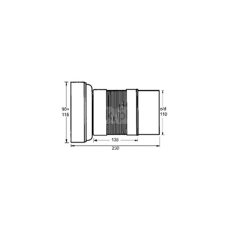Przyłącze kanalizacyjne harmonijkowe L-270>540mm,wejście 90-110mm,wyjście 110mm