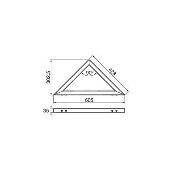 Zestaw montażowy narożny 605 x 302,5 x 35 stal / ocynkowane