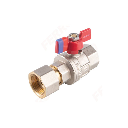 Zawór kulowy FERRO F-Power z półsrubunkiem 1/2'' GW, uchwyt: motylek