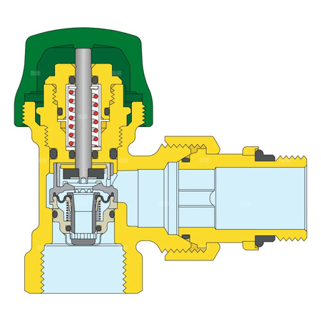DYNAMICAL - Dynamiczny termostatyczny zawór grzejnikowy przystosowany do montażu głowic termostatycznych lub siłowników elektrotermicznych 1/2” kątowy 10-80