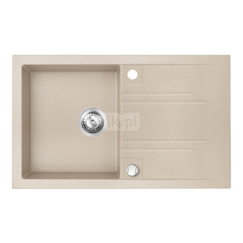 MEZZO II zlewozmywak granitowy 1-komorowy 48/78, piasek