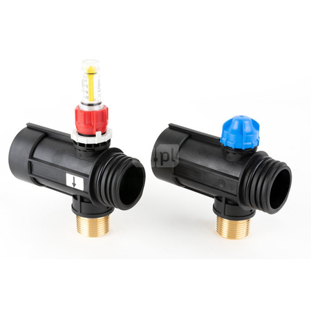 Obieg rozdzielacza AFRISO ProCalida IN 1 1/2", rozstaw 100 mm, G1", rotametr 4÷20 l/min