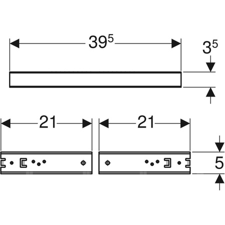 Trawersy montażowe do szerokich umywalek GEBERIT Duofix stal