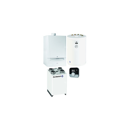 Pakiet - Kocioł gazowy jednofunkcyjny DE DIETRICH Evodens AMC 25 kondensacyjny wiszący 5,6-25,5 kW + Regulator SMART TC + Rekuperator Recovens V400 + Zasobnik c.w.u SRK100MG