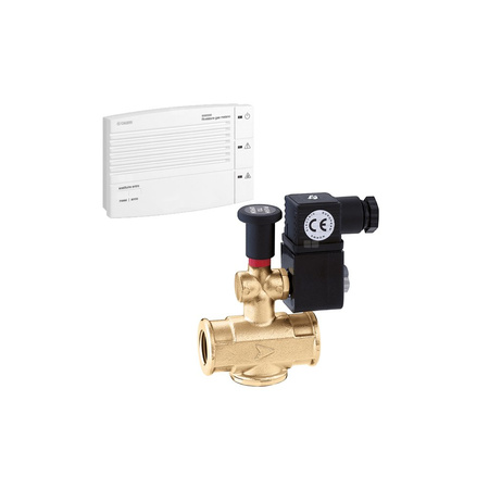 Detektor gazu z wbudowanym czujnikiem i wyjściem przekaźnikowym. Bez podłączenia MAGISTRALI. Z zaworem elektromagnetycznym 1/2"