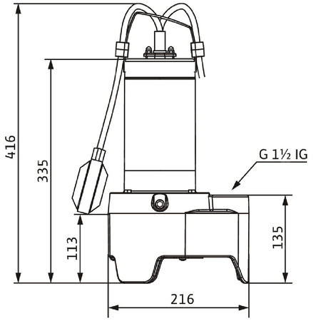 Pompa zanurzeniowa do ścieków WILO Rexa MINI3-V04.09/M05-523/P-5M żeliwo 1 x 230 V, moc 0.73 W 50 Hz, przewód 5 m