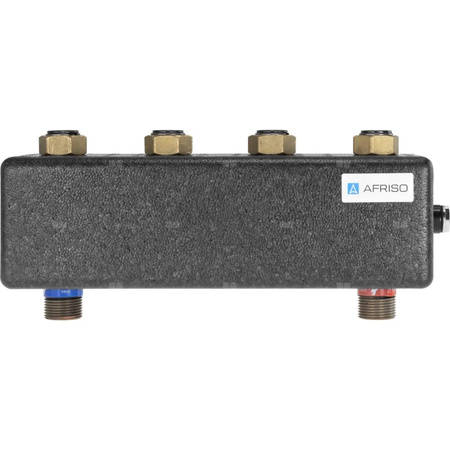 Rozdzielacz do instalacji c.o. AFRISO KSV 90-2 HW GZ 1'', 2-obieg. Nakrętka 1'', max. 50 kW