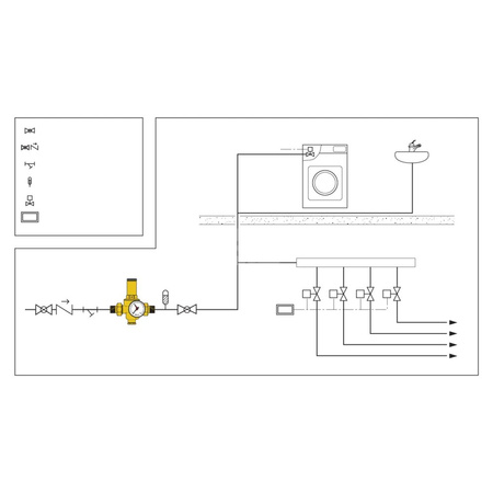 Regulator ciśnienia z wymiennym wkładem z możliwością przyłączenia manometru 1/4" gwint wewnętrzny 3/4"