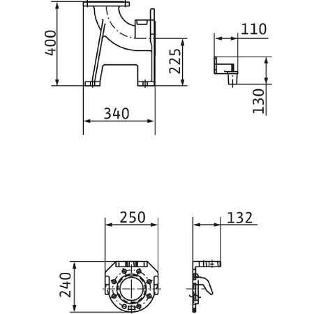 Stopa sprzęgająca żeliwo, przył. DN 100 dł.420mm szer.535mm WILO