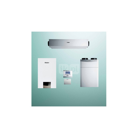 Pakiet - Kocioł gazowy dwufunkcyjny VAILLANT ecoTEC exclusive VCW 36CF/1-7 kondensacyjny wiszący 3.4-27.1 kW + Regulator sensoCOMFORT 720 + Rekuperator ecoVAIR 260/4 E+ Moduł sterowania VR 921