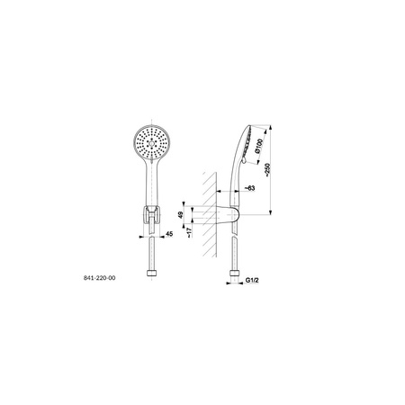 Słuchawka natryskowa KFA Armatura MOZA, kolor czarny tworzywo sztuczne