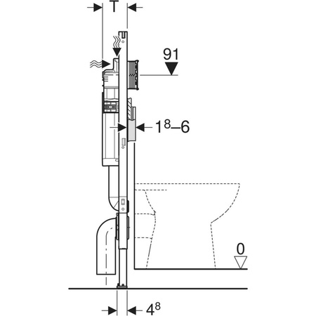 Stelaż podtynkowy do WC GEBERIT Duofix dla dzieci + Sigma, 1120 x 500 x 120 mm, ze spłuczką