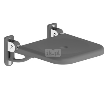 LEHNEN CONCEPT PRO Siedzisko prysznicowe uchylne bez oparcia białe, z otworem, stal nierdzewna