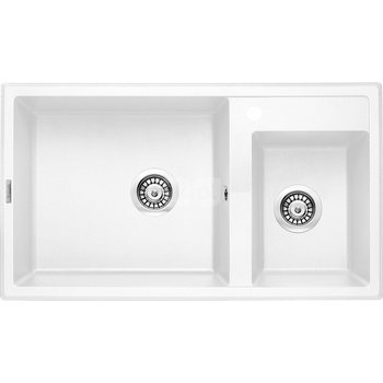 Deante Eridan Zlewozmywak 2-komorowy bez ociekacza - alabaster