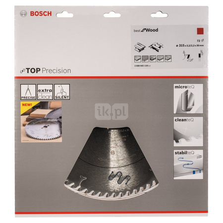 Tarcza pilarska Top Precision Best for Wood TOPPREC WOOD/T 315X30X3.2/2.2 72Z ATB