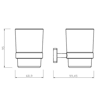 GRETA uchwyt na szczoteczki, czarny mat