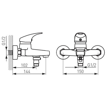 Bateria wannowa FERRO FERRO ONE, kolor chrom, montaż bez natrysku