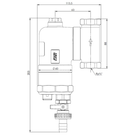 Separator AFRISO FAR 201, do C.O., do klimatyzacji, 10 bar / 110'C, 3/4'' (GW)Instalacje i źródła ciepła
