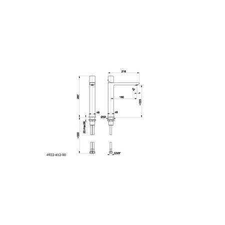 Bateria umywalkowa stojąca nablatowa KFA Armatura MORGANIT click clack, chrom, montaż blat / otwór na baterię