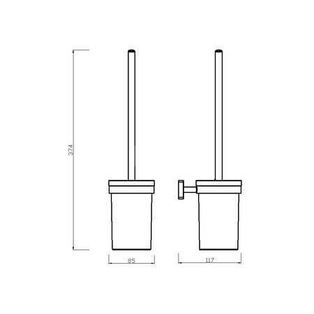 GRETA szczotka do WC, czarny mat