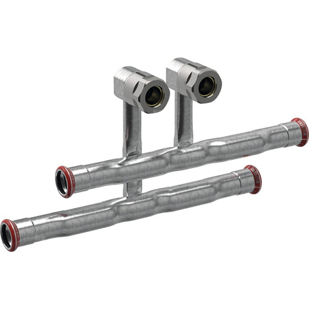 Zestaw trójników przyłączeniowych Geberit Mapress C-Stahl d22-15, ze śrubunkami przyłączeniowymi