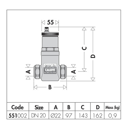 DISCAL - Separator powietrza ze złączkami zaciskowymi O 22