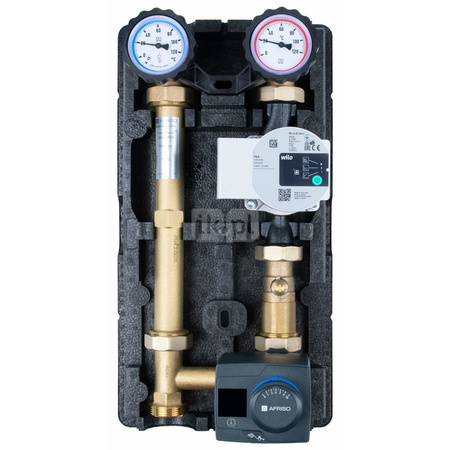 Grupa pompowa AFRISO PrimoTherm 180-2 DN25 GP 3-WM-R Vario GZ x GW 1 1/2'' x 1'', z zaworem mieszającym, z izolacją, z pompą obiegową