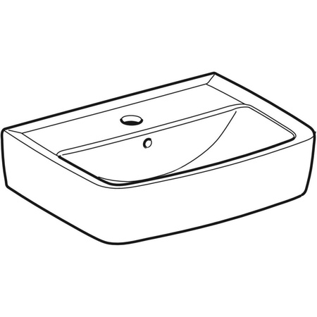 REKORD Umywalka kompaktowa 45 cm, prostokątna, z przelewem, z otworem