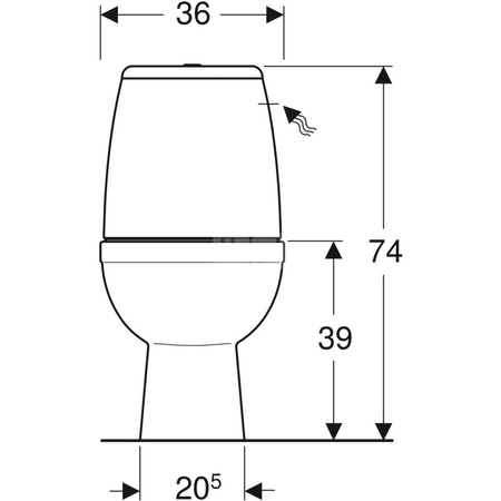 SOLO Zestaw: miska ustępowa kompaktowa odpływ pionowy, spłuczka z armaturą 3/6l, b/deski