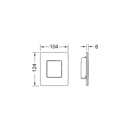 Przycisk spłukujący do stelaża do pisuaru (Mechaniczny) TECE solid metal, kolor stal nierdzewna szczotkowana