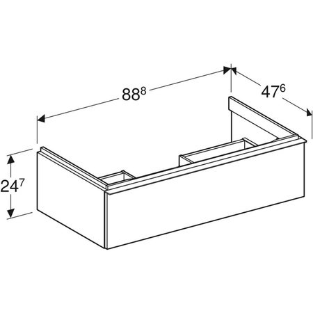 Szafka pod umywalkę GEBERIT iCon, 1 szuflady, kolor lava szer.88.8mm