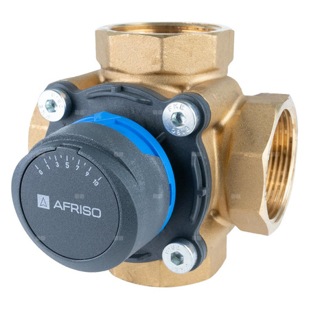Zawór obrotowy czterodrogowy AFRISO ARV 486 ProClick, mieszający, Siłownik elektryczny ARM 343 ProClick, DN 40