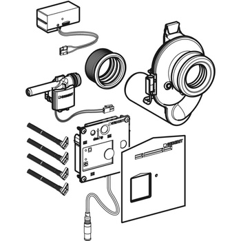 Elektroniczny zawór spłukujący Geberit do pisuaru, zasilanie 230V, ukryty