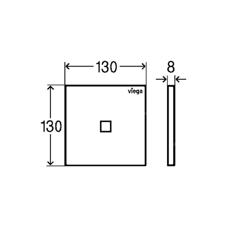 Przycisk do pisuarów na wystawę Prevista Visign for More 200 nr wzoru 8620.29 płytka maskująca: szkło czarne