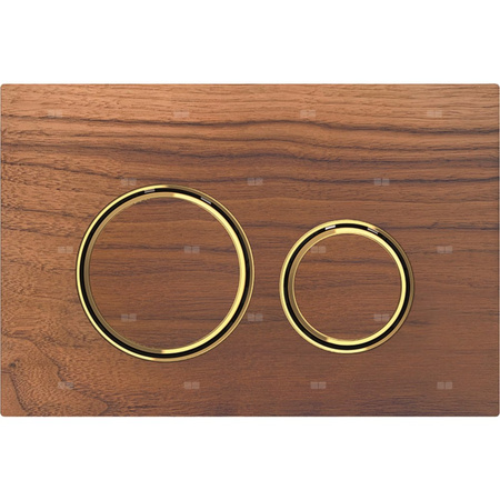 Przycisk uruchamiający Geberit Sigma21, przedni, amerykański orzech włoski, pierścienie: mosiądz