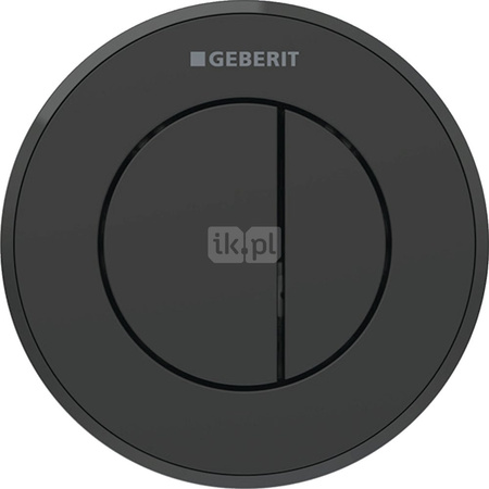 Pneumatyczny przycisk uruchamiający WC Geberit Typ 10, ręczny, podtynkowy, Sigma 8cm dwudzielny, czarny mat, easy-to-clean