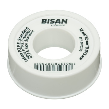 Taśma P.T.F.E. standard woda 0,075mm/12mm/12mb (rolka biała)