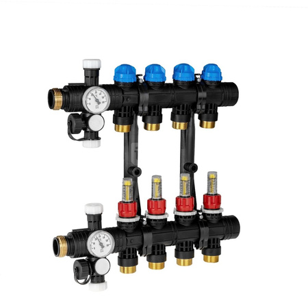 Rozdzielacz do ogrzewania podłogowego AFRISO ProCalida EF1 4-obieg. poliamid GZ 1'' x Euroconus 3/4''