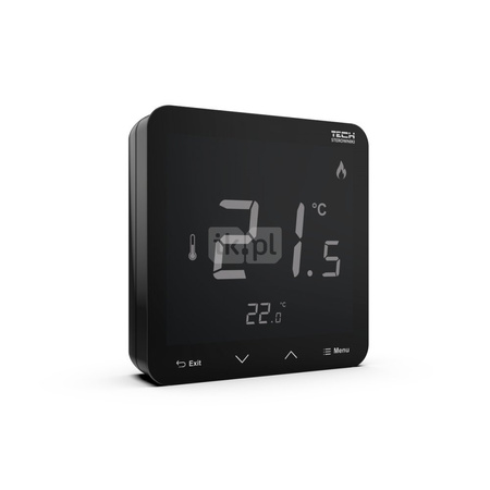 Bezprzewodowy regulator pokojowy czarny, model R-8s PLUS