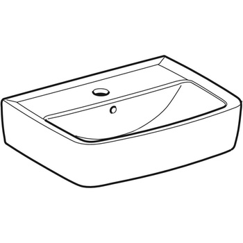 REKORD Umywalka kompaktowa 45 cm, prostokątna, z przelewem, z otworem