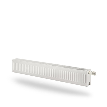 Grzejnik płytowy typ 33 PURMO Plint wym. 200 x 800 mm, kolor biały, moc 818 W, front Profilowany