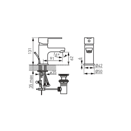 Bateria umywalkowa stojąca FERRO SAVIO LB, chrom