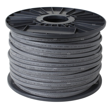 Kabel grzejny DEVIiceguard 18 czarny 720m bęben
