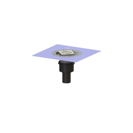 Wpust Ecoguss, DN70, odpł. pionowy, z nasadką Variofix i kratką szczel/ramą nierdz. 120x120